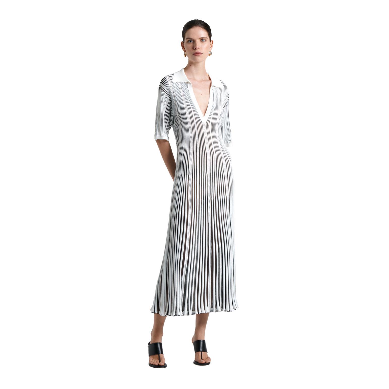 Cue Textured Stripe Pole Knit Dress